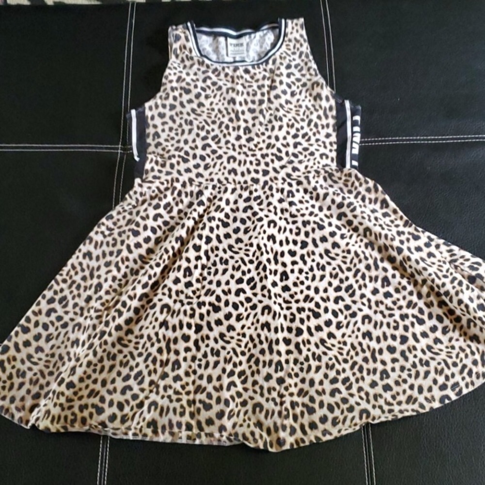❌❌ SOLD❌❌ VS PINK LEOPARD PRINT SKATER DRESS